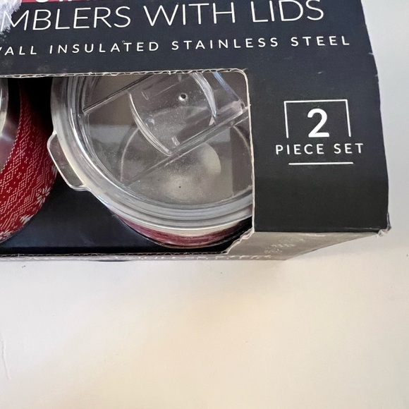 BROOKLYN STEEL CO. 12 oz Holiday Stainless Steel Wine Tumblers with Lids - Picture 2 of 12